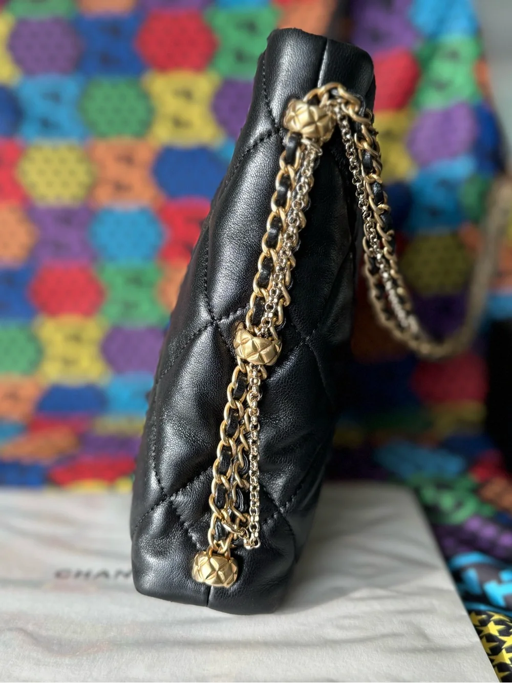 CHANEL Black Quilted Crossbody with Gold Hardware
